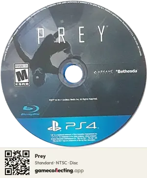 Prey PlayStation 4, NTSC disc