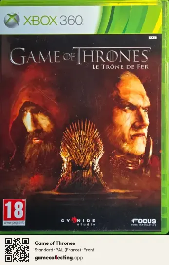 Game of Thrones Xbox 360, France box front