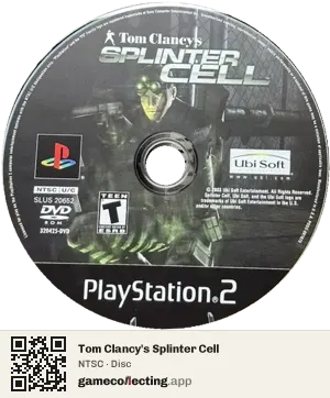 Tom Clancy's Splinter Cell PlayStation 2, NTSC disc