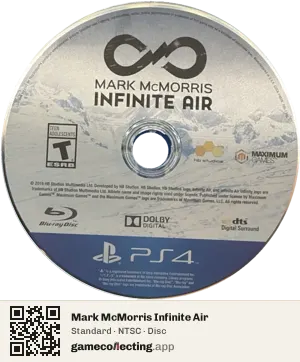Mark McMorris Infinite Air PlayStation 4, NTSC disc