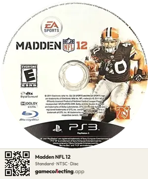 Madden NFL 12 PlayStation 3, NTSC disc