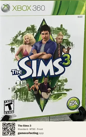 The Sims 3 Xbox 360, NTSC box front