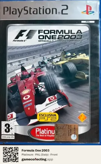 Formula One 2003 PlayStation 2, Italy box front