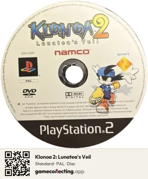 Klonoa 2: Lunatea's Veil PlayStation 2, PAL disc