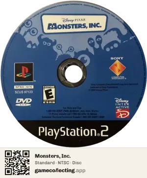 Monsters, Inc. PlayStation 2, NTSC disc
