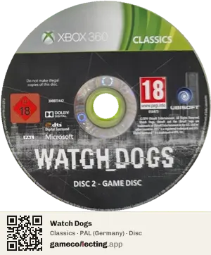 Watch Dogs Xbox 360, PAL disc