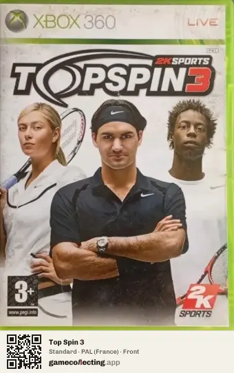 Top Spin 3 Xbox 360, France box front