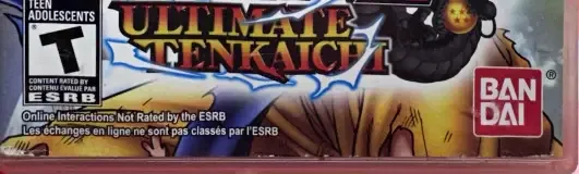 Dragon Ball Z: Ultimate Tenkaichi, the ESRB box on its front