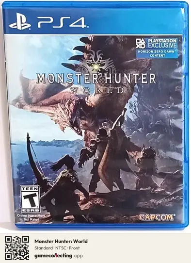 Monster Hunter: World PlayStation 4, NTSC box front