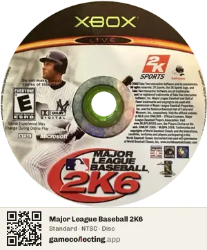 Major League Baseball 2K6 Xbox, NTSC disc