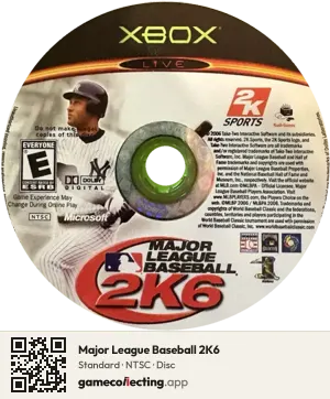 Major League Baseball 2K6 Xbox, NTSC disc