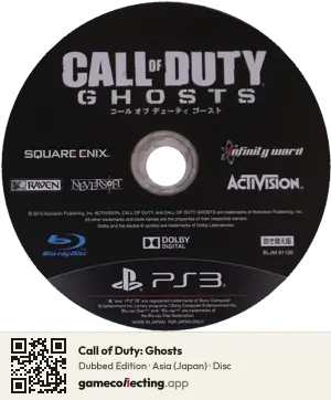 Call of Duty: Ghosts PlayStation 3, Asia disc
