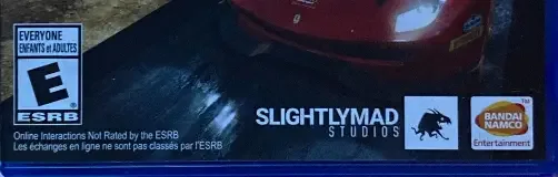 Project Cars 2, the ESRB box on its front