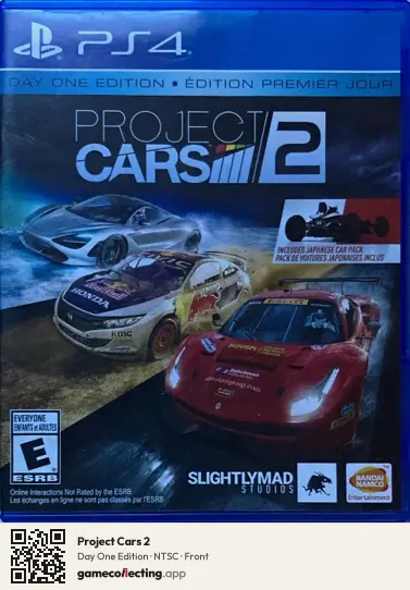 Project Cars 2 PlayStation 4, NTSC box front