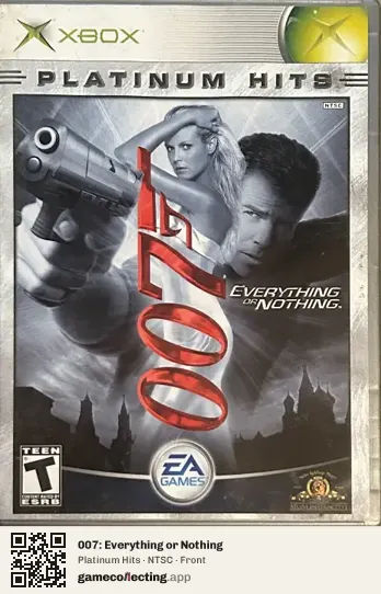 007: Everything or Nothing Xbox, NTSC box front