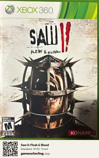 Saw II: Flesh & Blood Xbox 360, NTSC box front