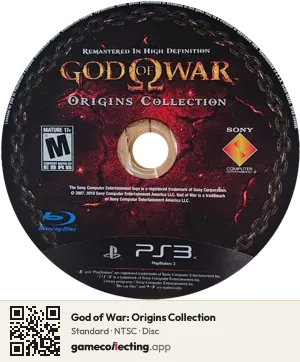God of War: Origins Collection PlayStation 3, NTSC disc