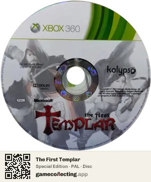 The First Templar Xbox 360, PAL disc