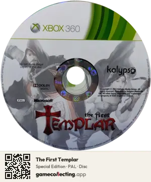 The First Templar Xbox 360, PAL disc