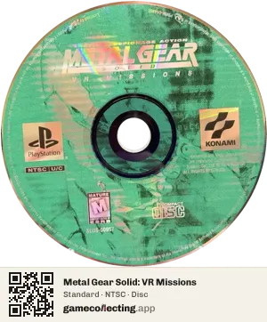 Metal Gear Solid: VR Missions PlayStation, NTSC disc