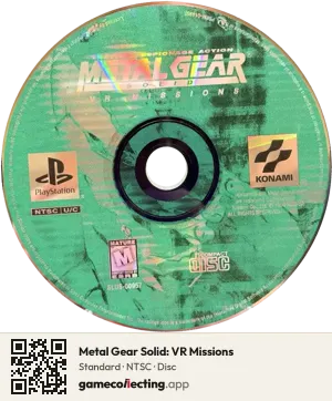 Metal Gear Solid: VR Missions PlayStation, NTSC disc