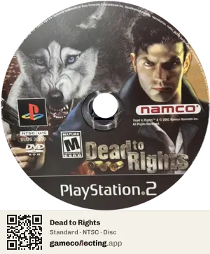 Dead to Rights PlayStation 2, NTSC disc