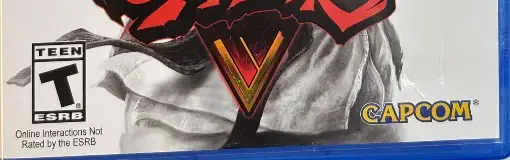 Street Fighter V, the ESRB box on its front