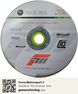 Forza Motorsport 3 Xbox 360, PAL disc