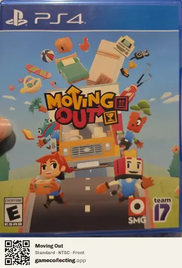 Moving Out PlayStation 4, NTSC box front