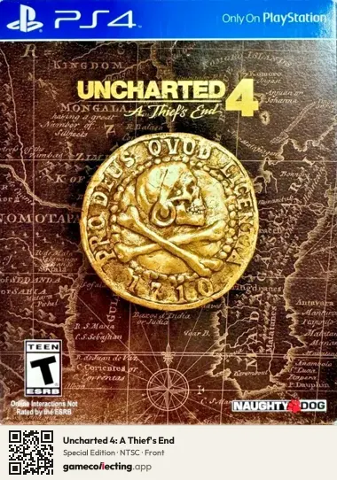 Uncharted 4: A Thief's End PlayStation 4, NTSC box front