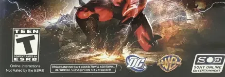 DC Universe Online, the ESRB box on its front
