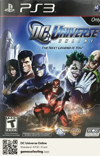 DC Universe Online PlayStation 3, NTSC box front