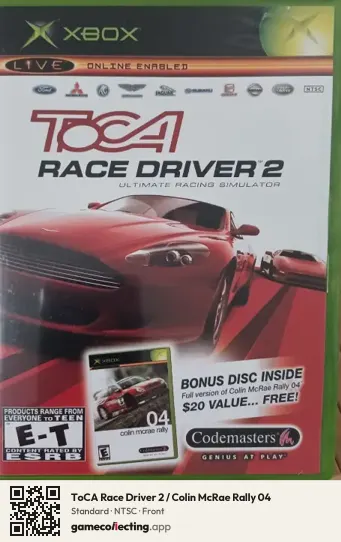 ToCA Race Driver 2 / Colin McRae Rally 04 Xbox, NTSC box front