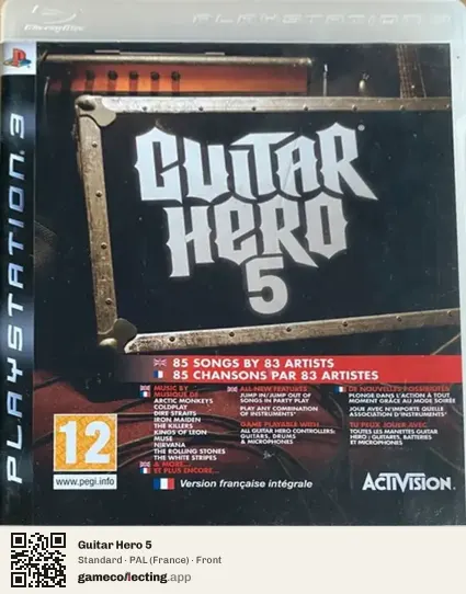 Guitar Hero 5 PlayStation 3, France box front