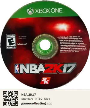 NBA 2K17 Xbox One, NTSC disc