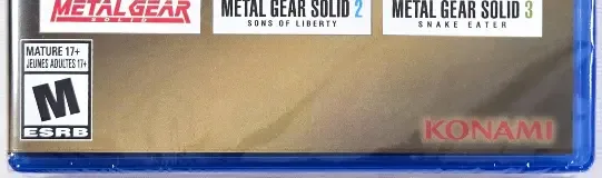 Metal Gear Solid: Master Collection Vol. 1, the ESRB box on its front