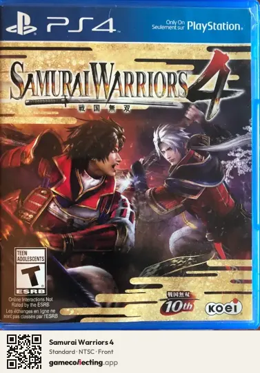 Samurai Warriors 4 PlayStation 4, NTSC box front