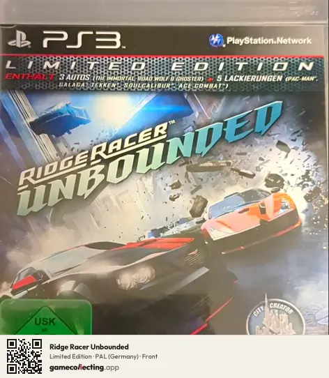Ridge Racer Unbounded PlayStation 3, Germany box front