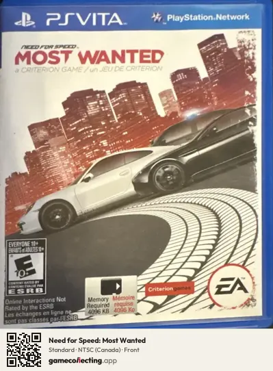 Need for Speed: Most Wanted PlayStation Vita, Canada box front
