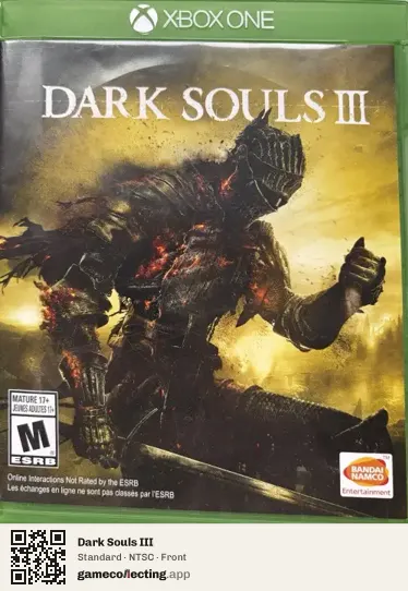 Dark Souls III Xbox One, NTSC box front
