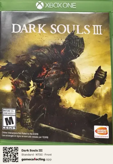 Dark Souls III Xbox One, NTSC box front