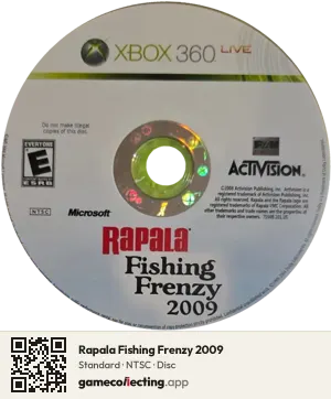 Rapala Fishing Frenzy 2009 Xbox 360, NTSC disc