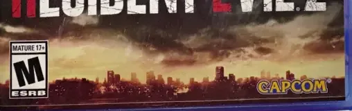 Resident Evil 2, the ESRB box on its front