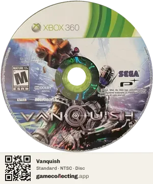 Vanquish Xbox 360, NTSC disc