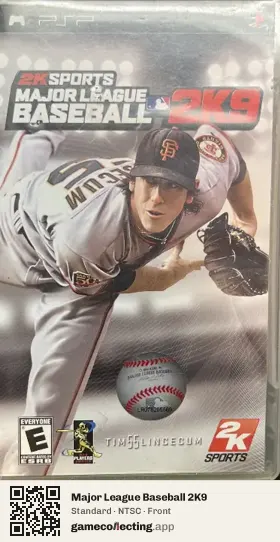 Major League Baseball 2K9 PlayStation Portable, NTSC box front