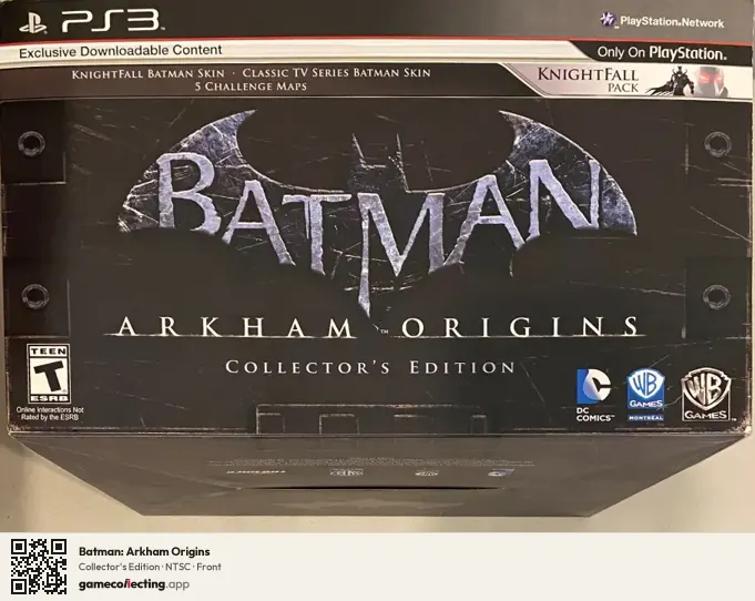 Batman: Arkham Origins PlayStation 3, NTSC box front