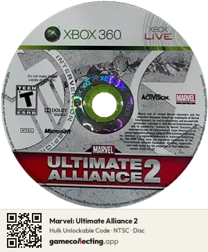 Marvel: Ultimate Alliance 2 Xbox 360, NTSC disc
