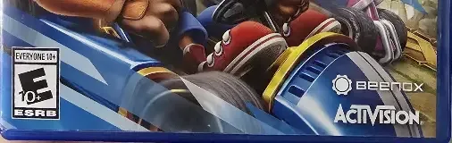 Crash Team Racing Nitro-Fueled, the ESRB box on its front