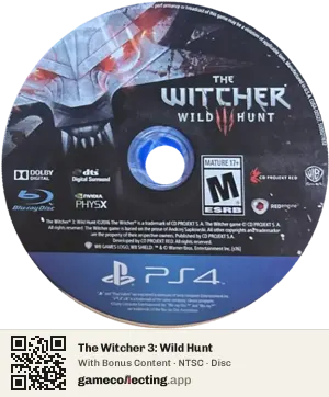 The Witcher 3: Wild Hunt PlayStation 4, NTSC disc