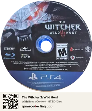 The Witcher 3: Wild Hunt PlayStation 4, NTSC disc